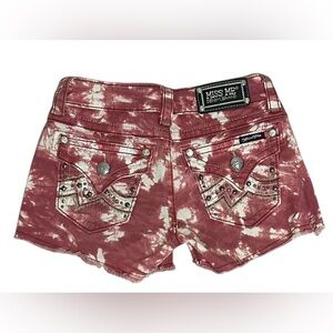 Miss Me Women's Red Tie-Dye Jean Shorts Size 25 NWOT